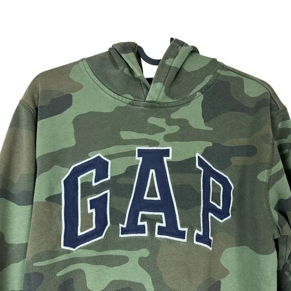 GAP Kids XXL Camo Hoodie Military Green Pullover Sweatshirt